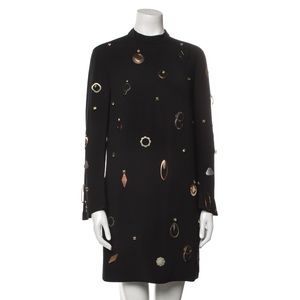 Stella McCartney Dress Black With Metal Charms And Rhinestones NEW $4100 Size 40